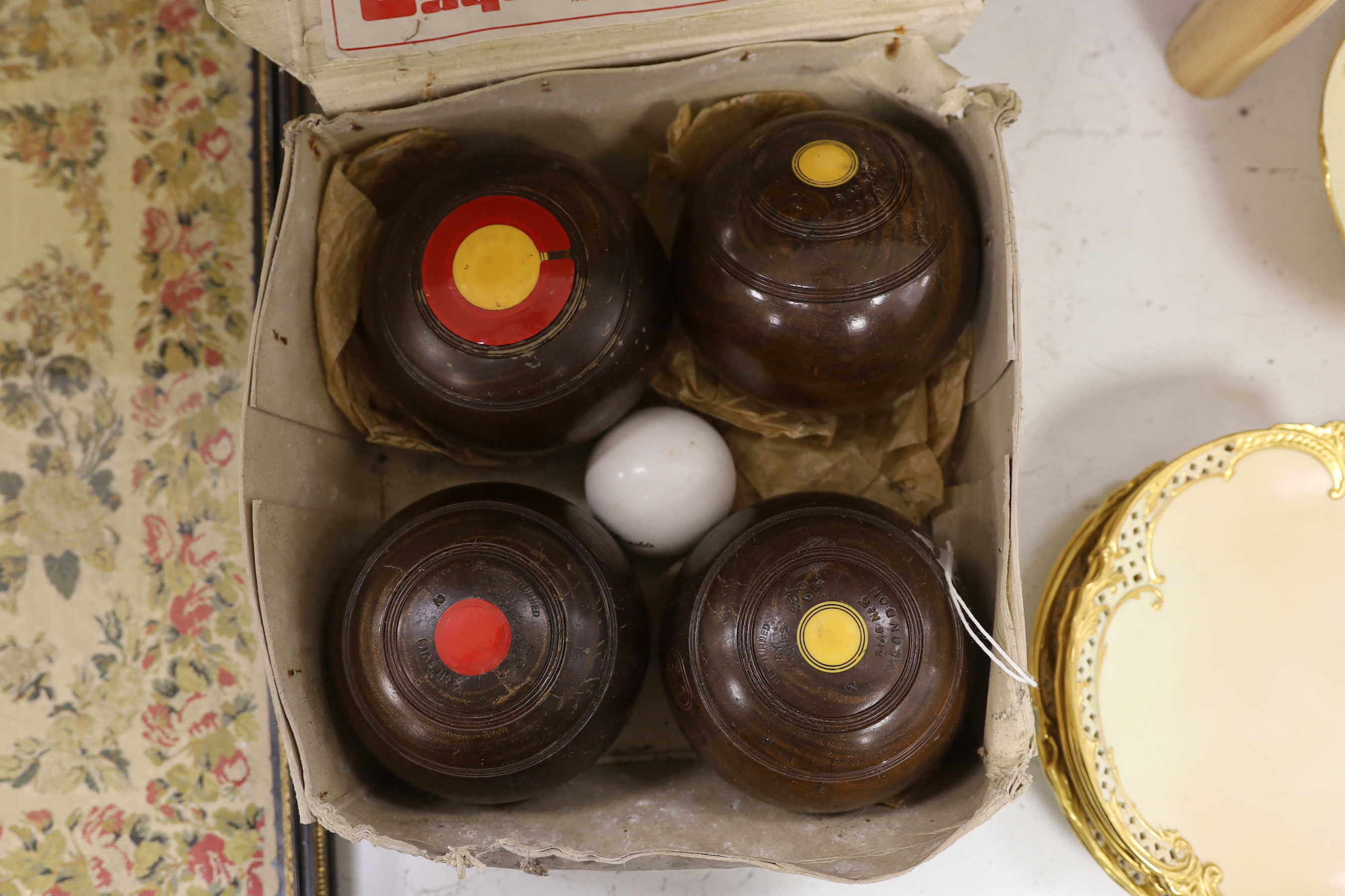 Two boxed sets Jaques bowling balls